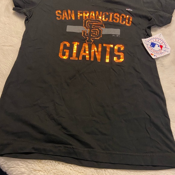 NWT! Majestic San Francisco Giants baseball women’s short sleeve top Small - Picture 4 of 9